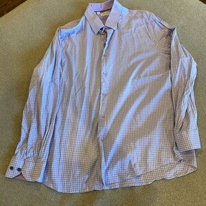 Duchamp Men's Purple Checkered Button Down Shirt